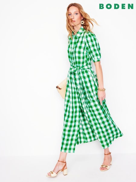 Boden Green Alexa 100% Linen Maxi Shirt Dress (H25863) | kr2 227