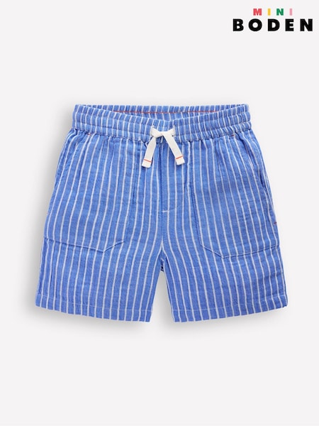 Boden Blue Chrome Double Cloth Shorts (H25873) | $40 - $47