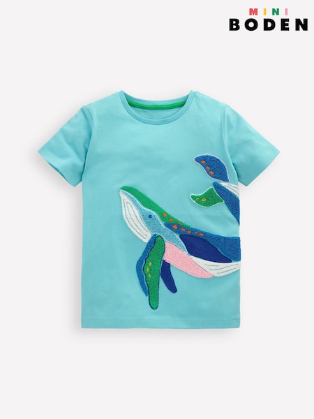 Boden Blue Chain Stitch 100% Cotton T-Shirt (H25893) | ₪96 - ₪106