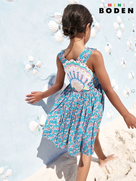 Boden Green Zadie Appliqué 100% Cotton Back Dress (H25903) | ₪186 - ₪211