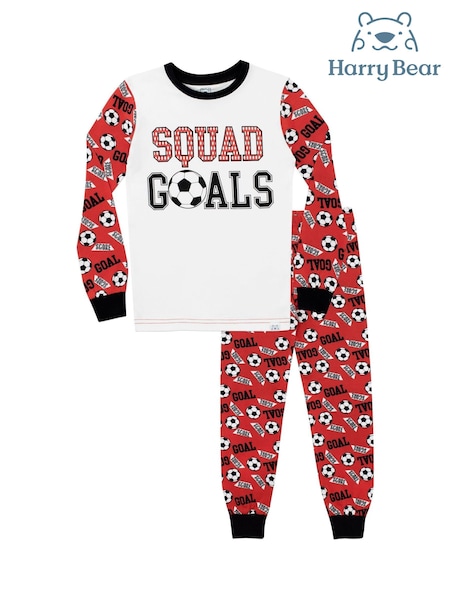 Harry Bear Red Snuggle Fit Squad Goals Football 100% Cotton Pyjamas (H25918) | AED99