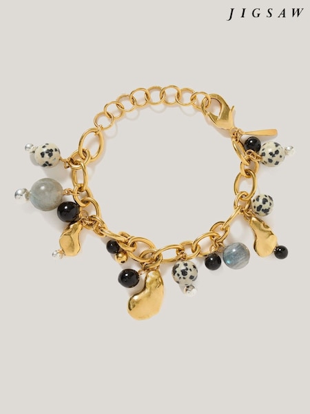 Jigsaw Gold Tone Semi Precious Charm Bracelet (H25928) | €95