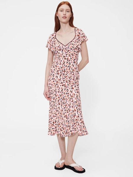 GapStudio Pink Print Print V-Neck Midi Dress (H25954) | €138