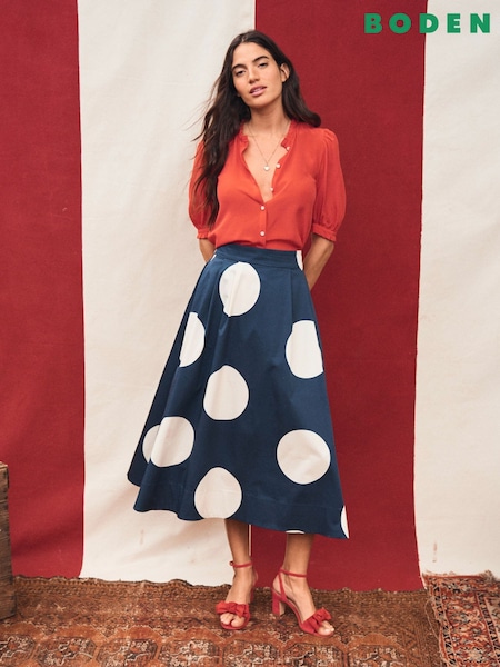 Boden Blue Isabella Sateen Skirt (H25962) | €133