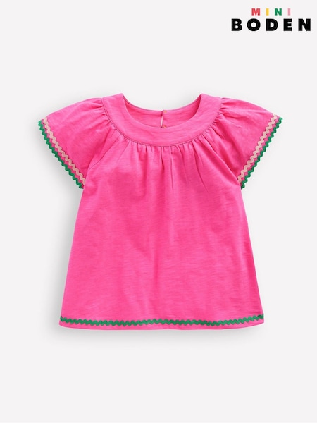 Roz - Top din bumbac Boden cu detaliu la tiv Pretty 100%. (H25974) | 127 LEI - 142 LEI