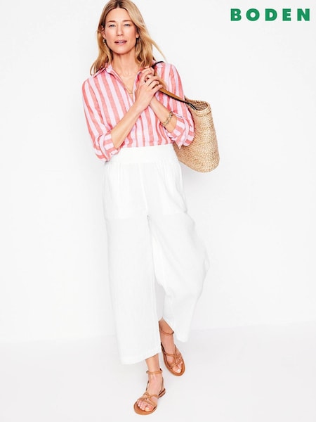 Boden White Cropped Double Cloth 100% Cotton Trousers (H26002) | 3,965 UAH