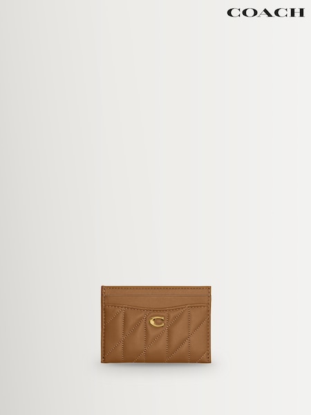 COACH Brown Quilted Card Case (H26038) | €121
