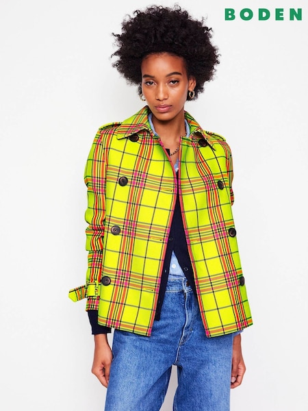 Boden Yellow Mayfair Cropped Trench Jacket (H26039) | €462