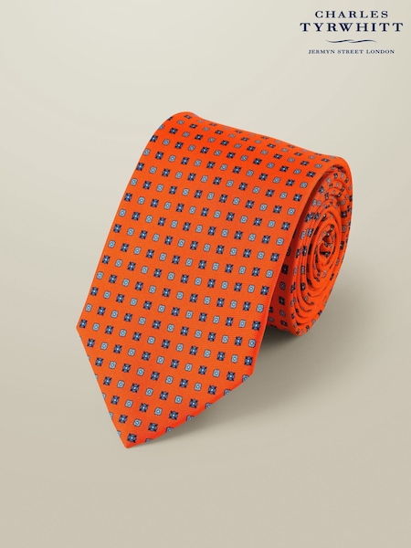 Charles Tyrwhitt Orange Silk Print Tie (H26093) | R$ 345