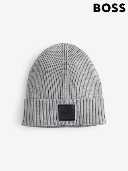 BOSS Silver Ribbed Logo Beanie (H26181) | €91