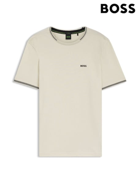 BOSS White Taul Tipped Regular Fit Logo T-Shirt (H26194) | €98