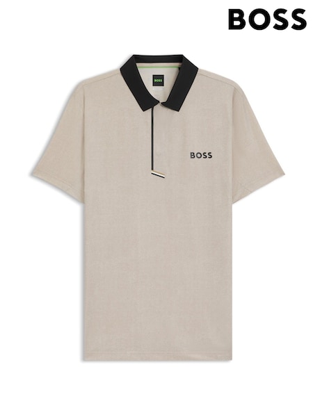 BOSS White Regular Fit Paddy Tech Polo Shirt (H26195) | €158