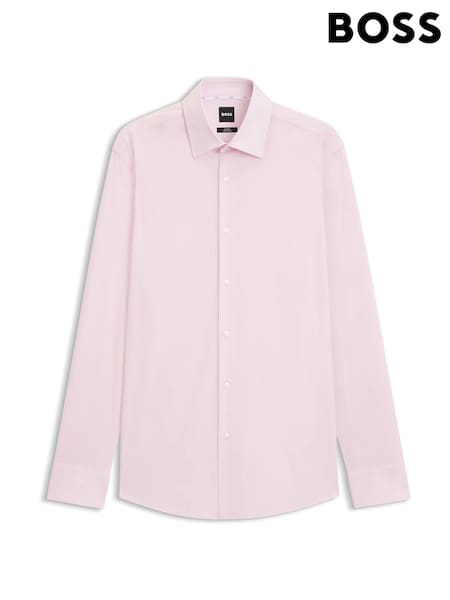 BOSS Pink Slim Fit Stretch Poplin Hank Shirt (H26239) | €113