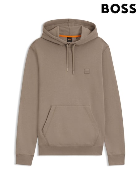 BOSS Brown Regular-Fit Wetalk Logo Hoodie (H26254) | 676 QAR