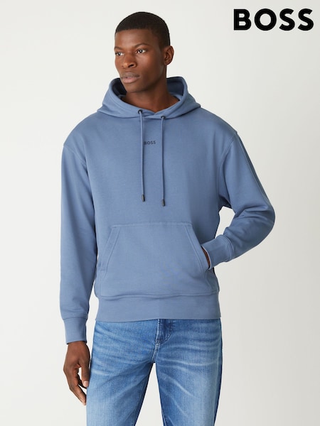 BOSS Blue Regular Fit Logo Hoodie (H26268) | €178