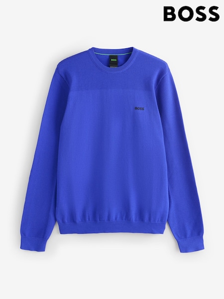 BOSS Blue Momentum Textured Detail Logo Jumper (H26290) | €206
