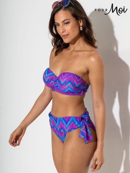 Pour Moi Purple Roll Top Malibu Adjustable Bikini Bottoms (H26372) | €31