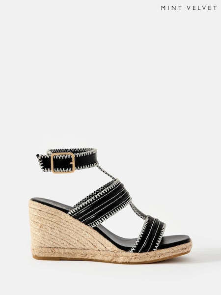 Mint Velvet Ria Whipstitch Wedge Heels (H26397) | ‏65 ر.ع.‏