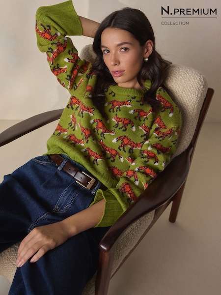 Green Fox 100% Lambswool N.Premium Crew Neck Jumper (H26406) | €60