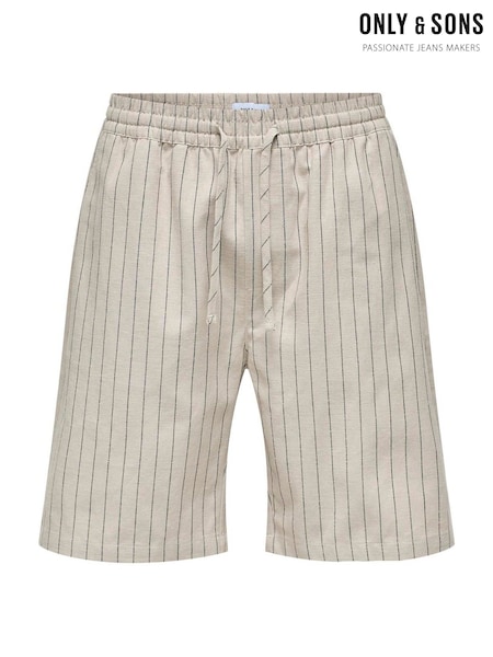 Only & Sons Loose Fit Striped Tie Elasticated Waist Shorts (H26436) | ‏161‏₪