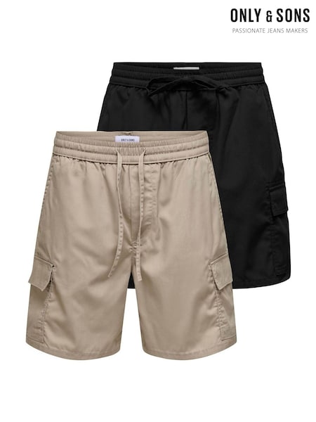 Only & Sons Black Chino Shorts 2 Pack (H26440) | €52