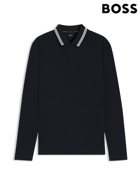 BOSS Blue Regular Fit Plisy Tipped Collar Polo Shirt (H26728) | €131