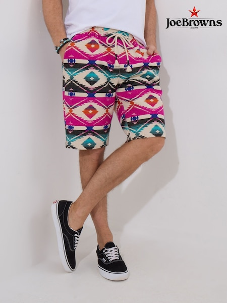Joe Browns Pink Bold Print Drawerstring Shorts (H26818) | ₪251