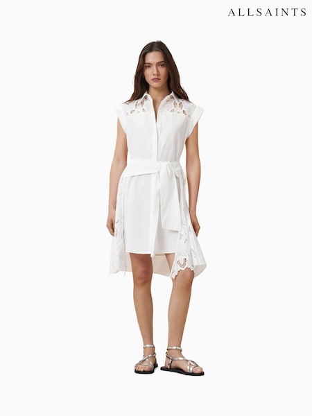 AllSaints White Zola Dress (H26866) | 886 QAR