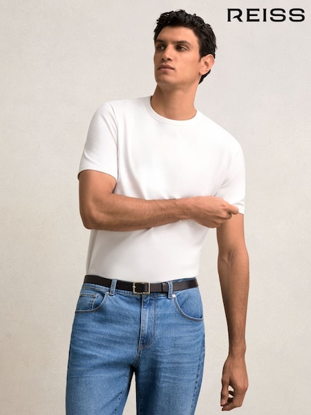 Reiss White Joe Stretch-Cotton Crew-Neck T-Shirt (H26867) | ₪328