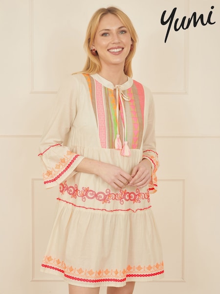 Yumi Natural Embroidered 100% Cotton Tunic (H26889) | 4,206 UAH