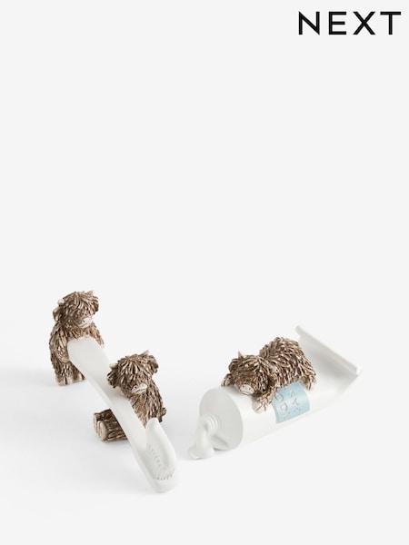 Set of 2 Bertie Bear Bathroom Ornaments (H26943) | 123 LEI