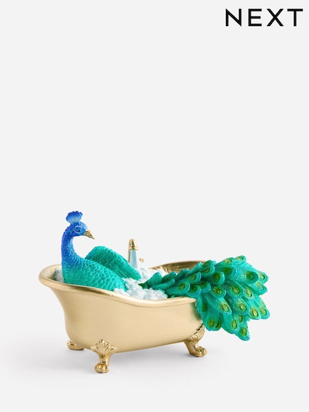 Blue Peacock Bath Bathroom Ornament (H26952) | €18