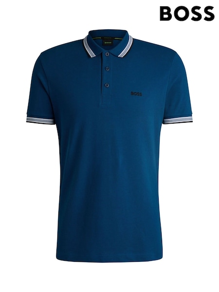 BOSS Blue Regular Fit Paddy Tipped Collar Polo Shirt (H26986) | €113