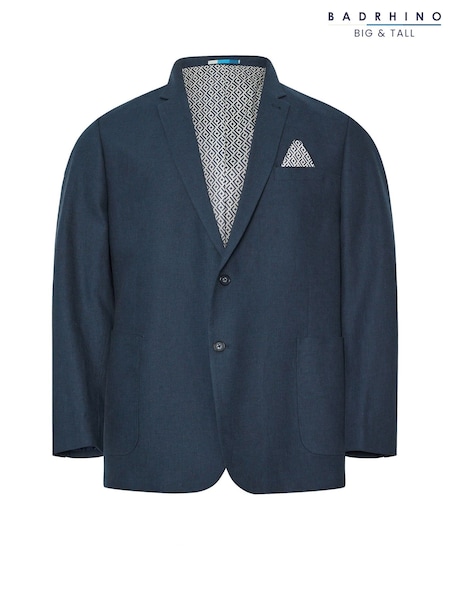 BadRhino Big & Tall Blue Linen Suit Jacket (H26991) | AED664