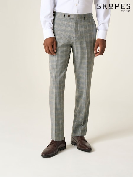 Skopes Grey Tailored Fit Dettori Check Suit Trousers (H27013) | €85