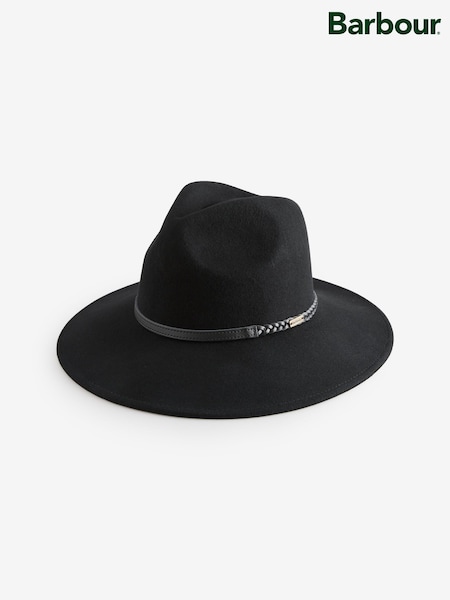 Barbour® Black Tack Fedora Hat (H27101) | 518 QAR