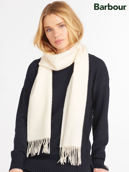 Barbour® Cream Lambswool Woven Scarf (H27123) | €37