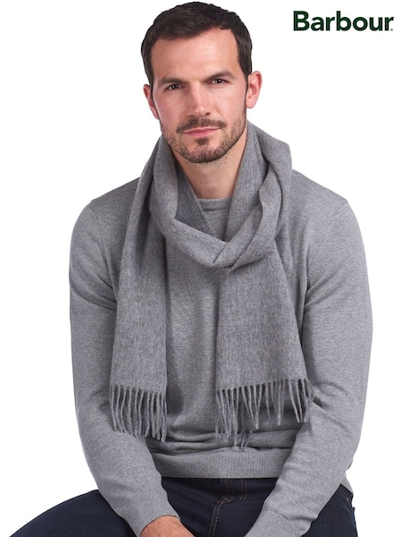 Barbour® Light Grey Plain Lambswool Scarf (H27130) | €37