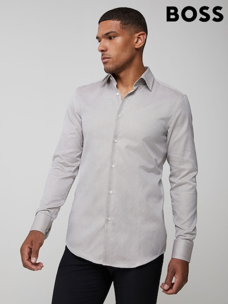 BOSS Natural Slim Fit Stretch Poplin Hank Shirt (H27132) | €225