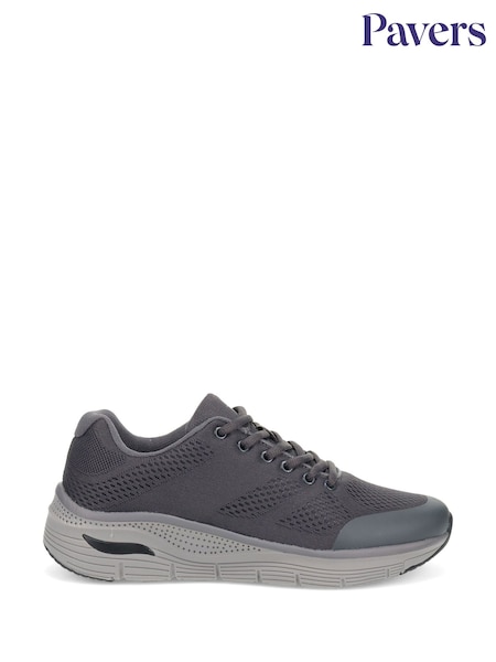Pavers Grey Wide Fit Breathable Trainers (H27155) | AED233