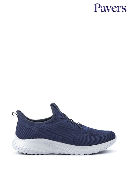 Pavers Blue Slip-On Wide-Fit Trainers (H27167) | AED233