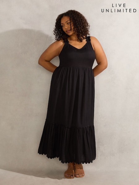Live Unlimited Black Curve Scallop Dress (H27292) | €113