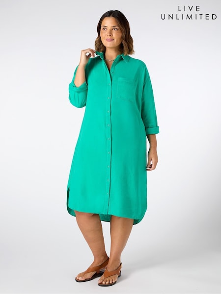 Live Unlimited Green Linen Shirt Dress (H27302) | €113