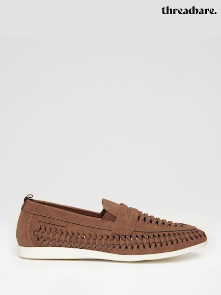 Threadbare Brown Faux Suede Woven Loafers (H27327) | 2,283 UAH