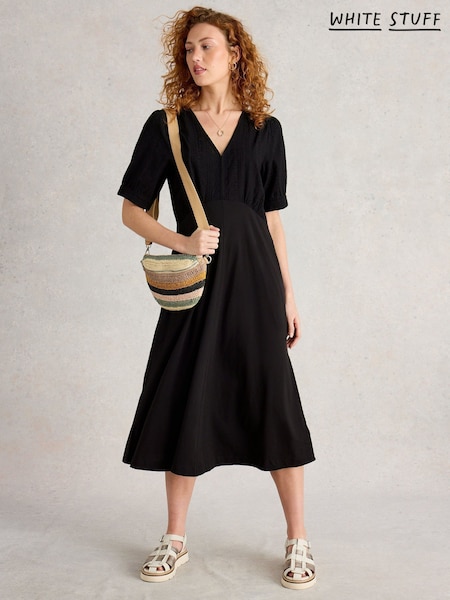 White Stuff Black Megan Broderie Jersey Dress (H27434) | €87