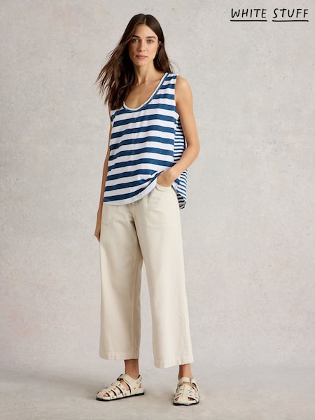 White Stuff Blue Ava Stripe 100% Organic Cotton Vest (H27455) | kr457