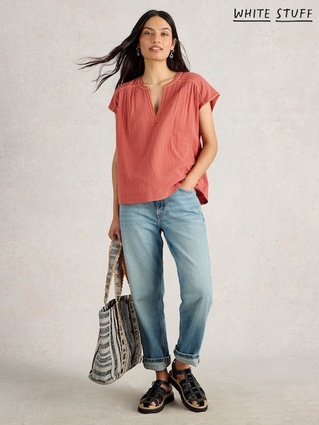 White Stuff Orange Fran Mix 100% Cotton Blouses (H27473) | €69
