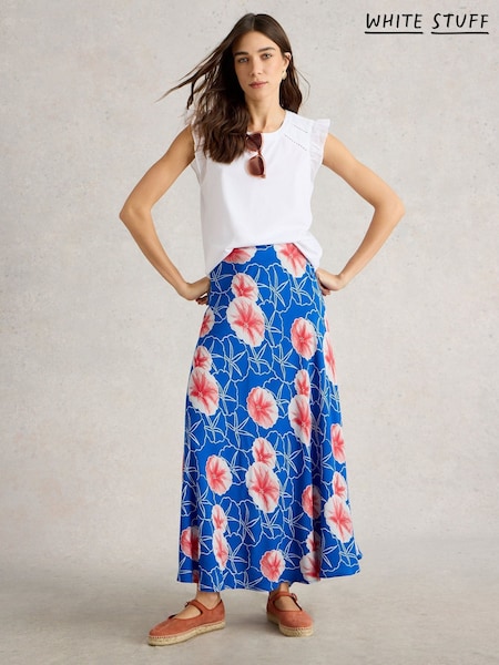 לבן - White Stuff Paige Frill Mix 100% Cotton Top (H27549) | ‏281‏₪