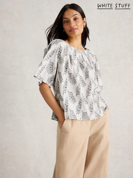 White Stuff 100% Organic Cotton Spruce Jacquard Top (H27550) | ‏315‏₪