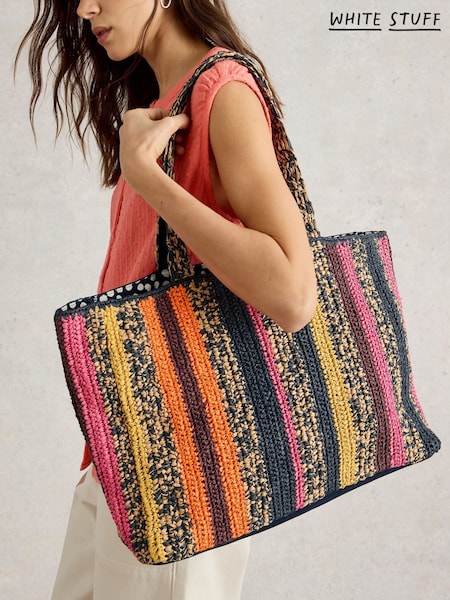 White Stuff Blue Sabrina Crochet Tote Bag (H27561) | €101